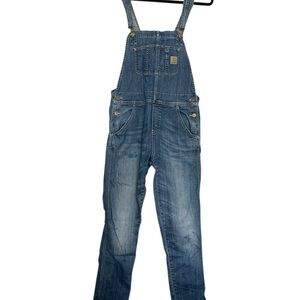Carhartt Grunge Blue Denim Overalls - Classic Workwear